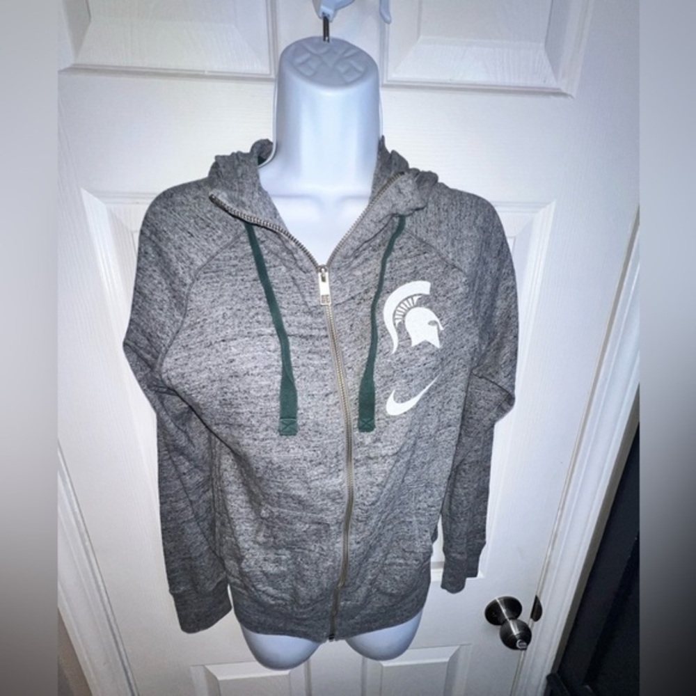 Nike Women’s X Small Michigan State Spartans Gray Vintage Hoodie Sweatshirt XS - Picture 1 of 13